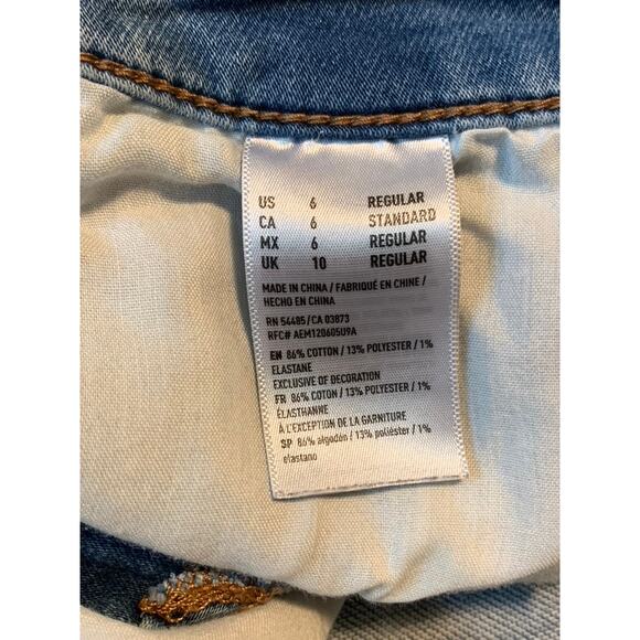 American Eagle Women Jeans Size 4R 28x26 Hi-Rise Jegging Crop Blue Light Wash - Picture 10 of 12